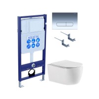 Комплект инсталляции с подвесным унитазом AQUATEK с сиденьем и кнопкой SET AQUATEK ЕВРОПА cmp016